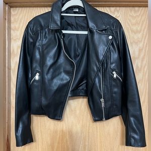 H&M Black faux leather jacket NEVER WORN